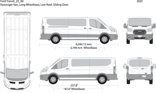 2025 Ford Transit Sliding Doors V06 Vehicle Wrap Template