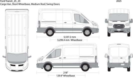 2025 Ford Transit Swing Doors V23 Vehicle Wrap Template