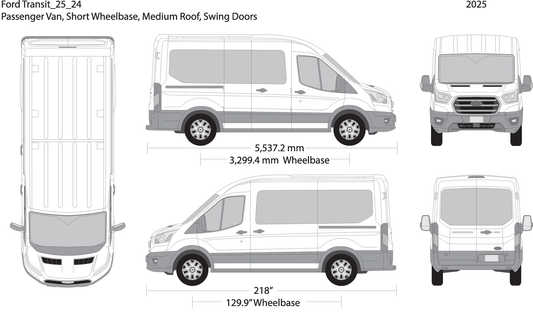 2025 Ford Transit Swing Doors V24 Vehicle Wrap Template