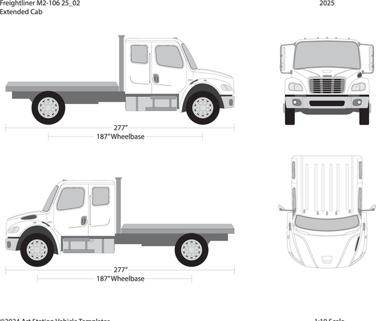 2025 Frieghtliner M2 106 V02 Vehicle Wrap Template
