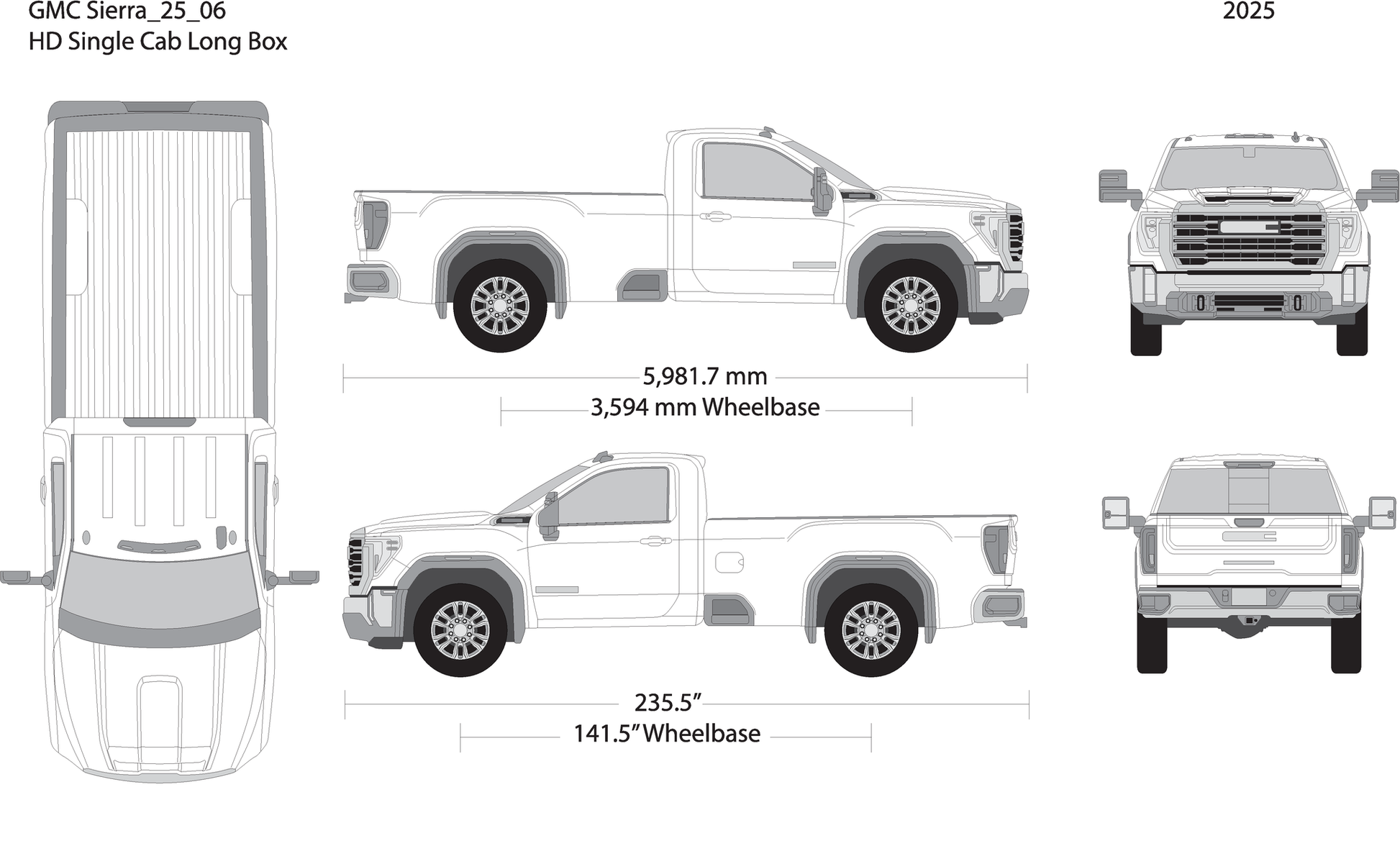 2025 Gmc Sierra 2500 3500 Hd V06 Vehicle Wrap Template