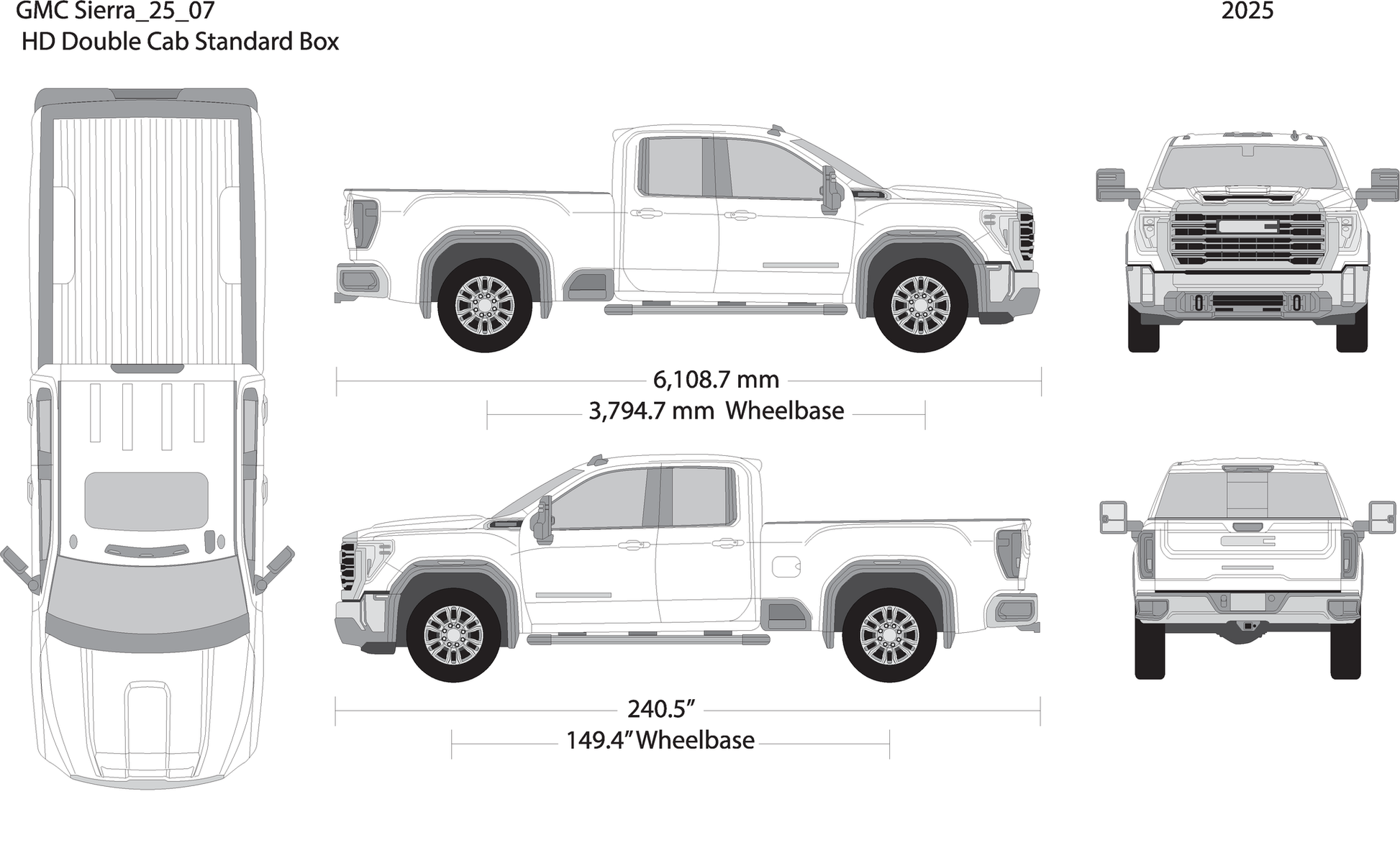 2025 Gmc Sierra 2500 3500 Hd V07 Vehicle Wrap Template