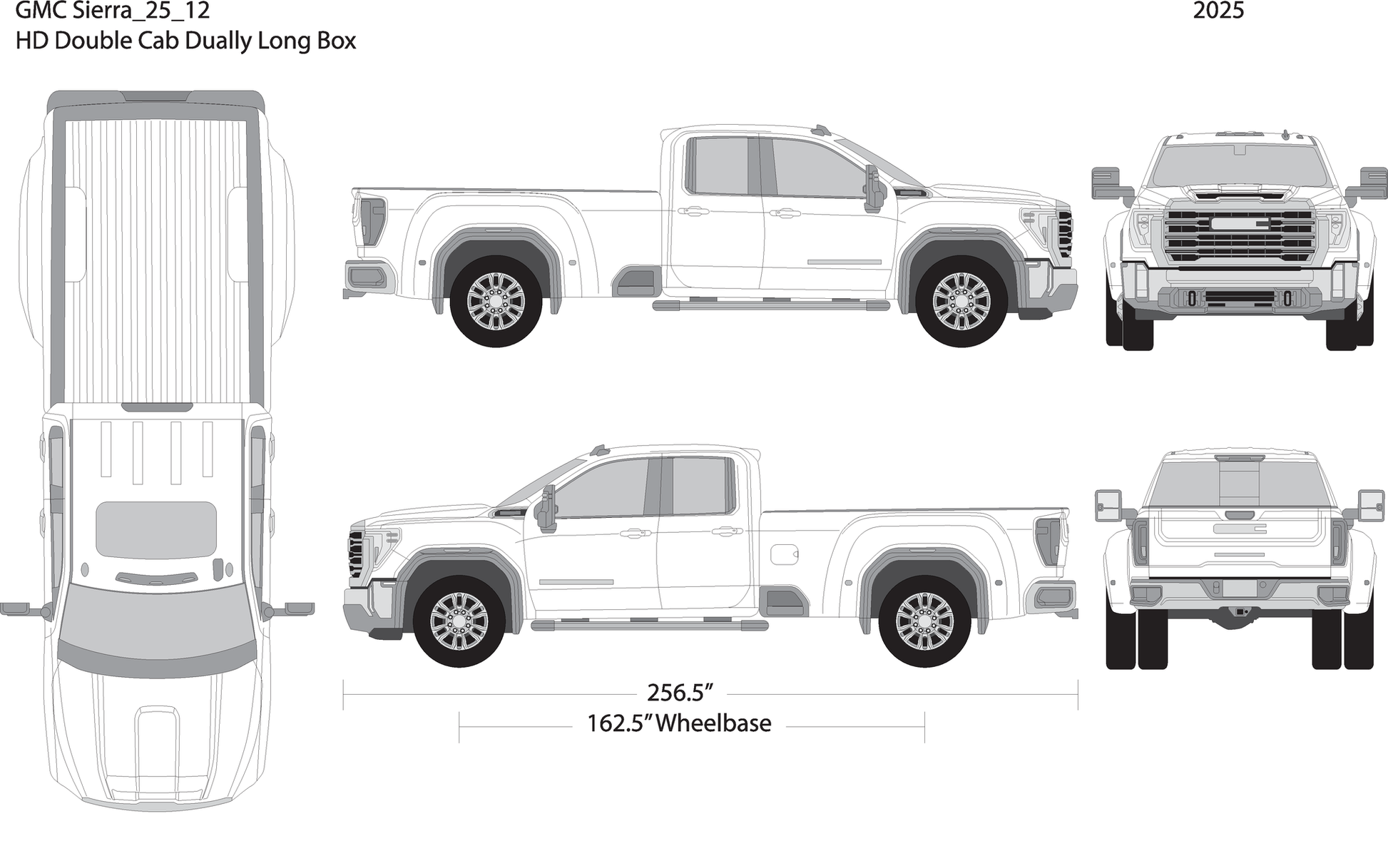 2025 Gmc Sierra 2500 3500 Hd V12 Vehicle Wrap Template