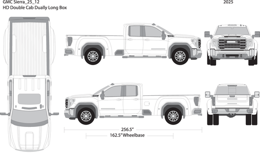 2025 Gmc Sierra 2500 3500 Hd V12 Vehicle Wrap Template