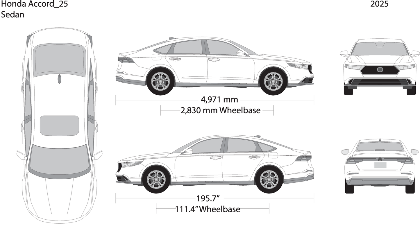 2025 Honda Accord Sedan V25 Vehicle Wrap Template