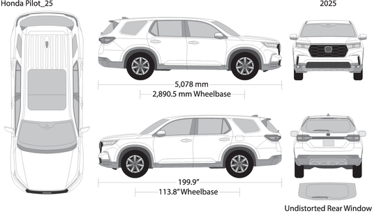2025 Honda Pilot V25 Vehicle Wrap Template