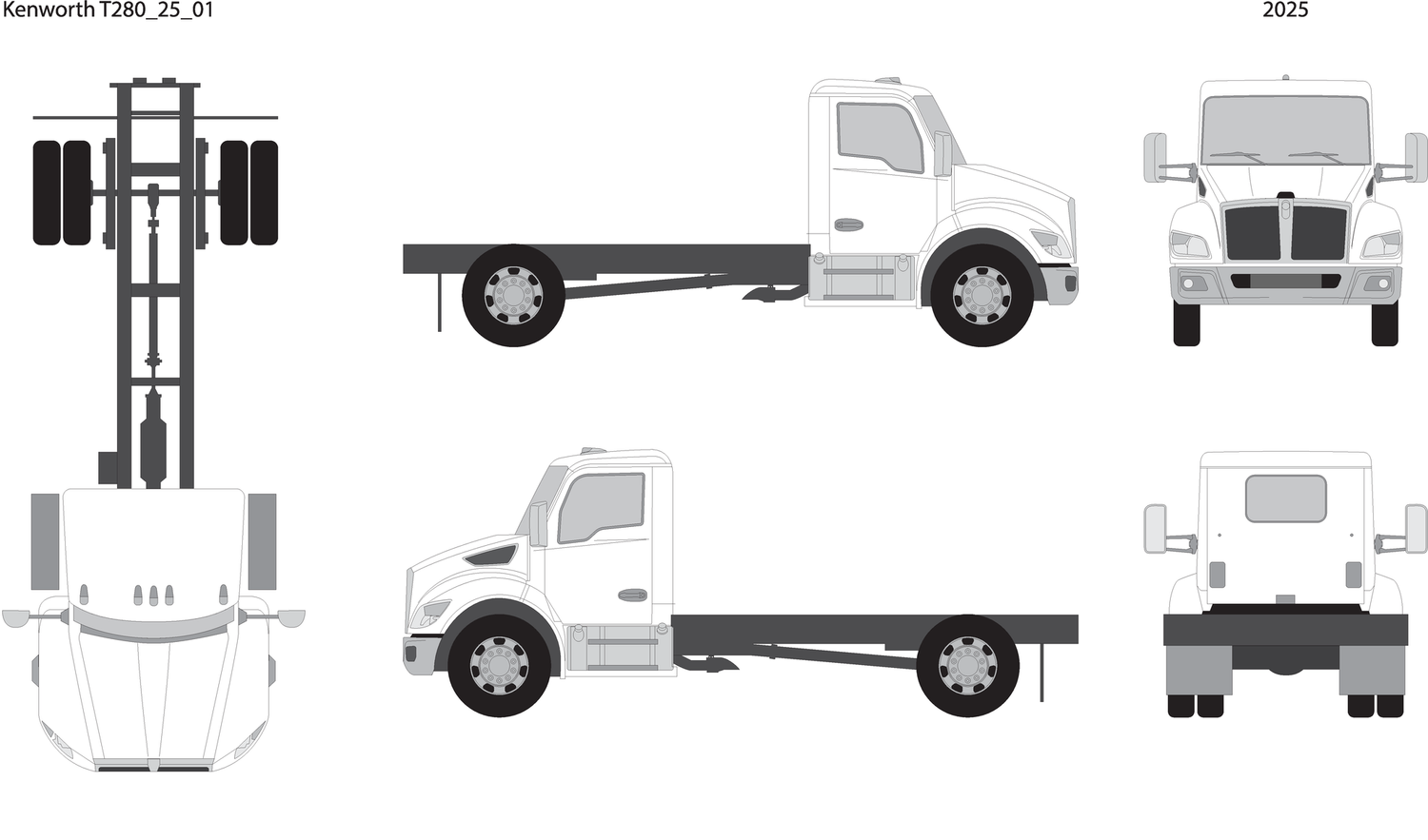 2025 Kenworth T280 V01 Vehicle Wrap Template