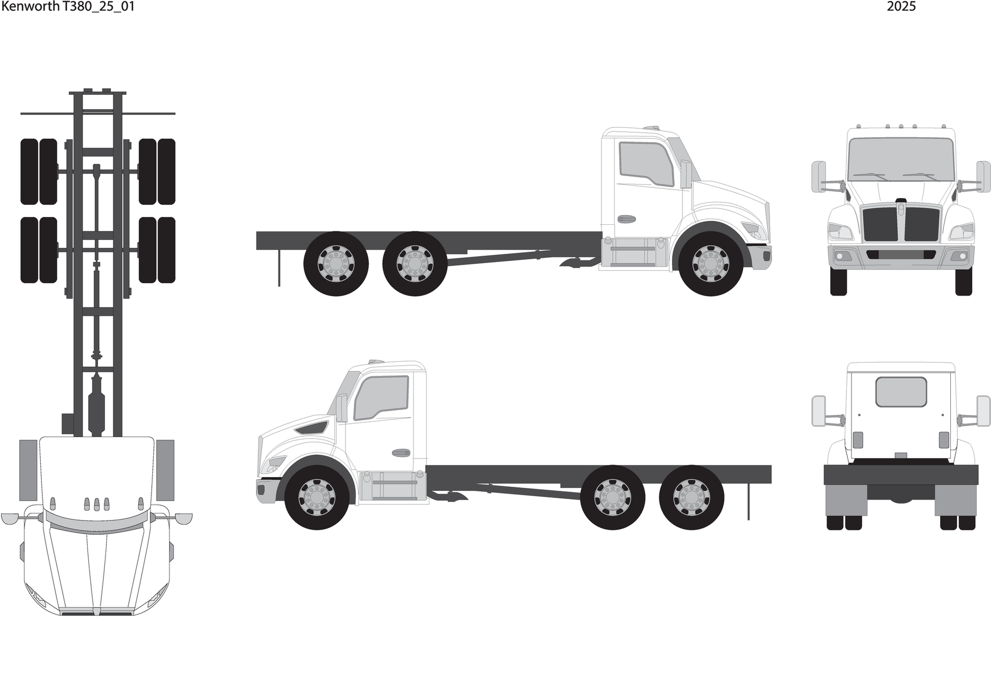 2025 Kenworth T380 V01 Vehicle Wrap Template