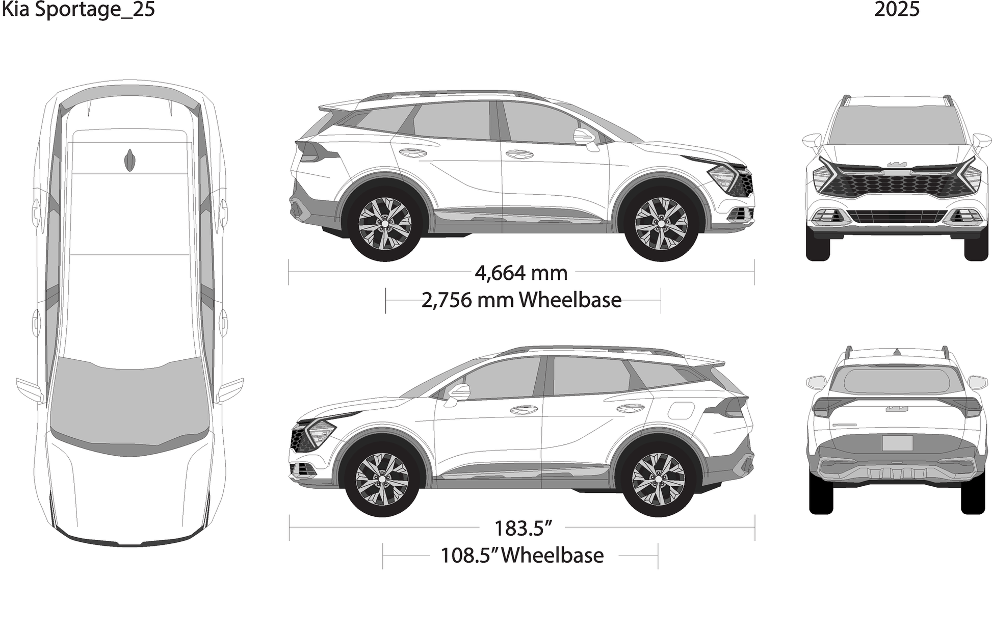 2025 Kia Sportage V25 Vehicle Wrap Template