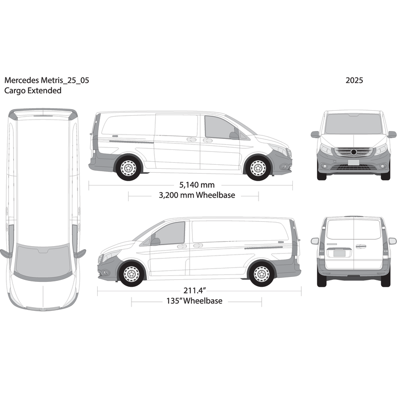 2025 Mercedes Metris V05 Vehicle Wrap Template