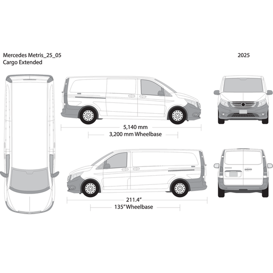 2025 Mercedes Metris V05 Vehicle Wrap Template