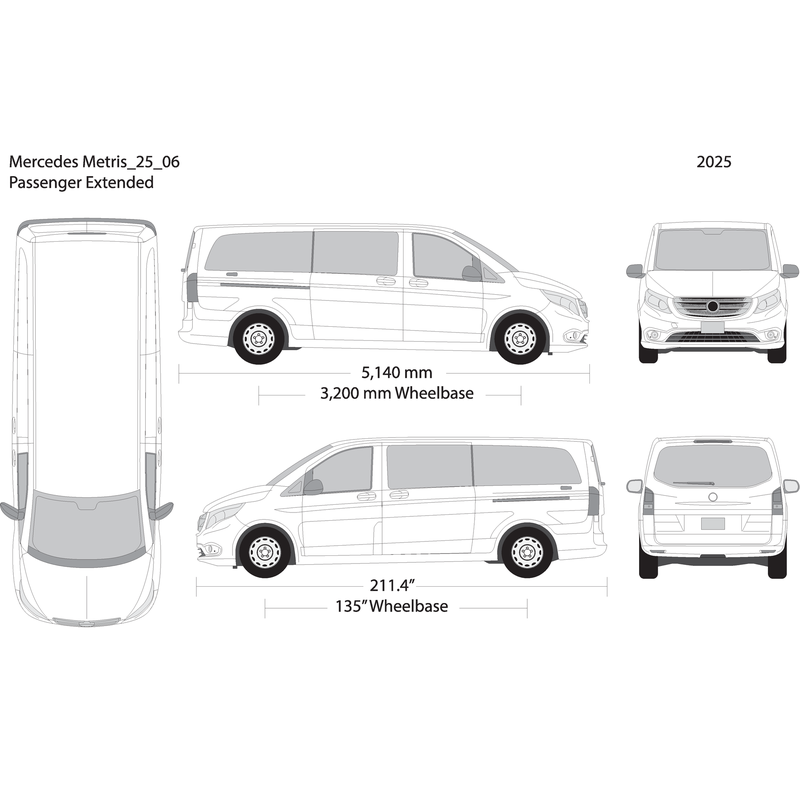 2025 Mercedes Metris V06 Vehicle Wrap Template