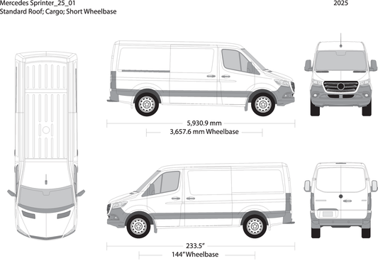 2025 Mercedes Sprinter V01 Vehicle Wrap Template