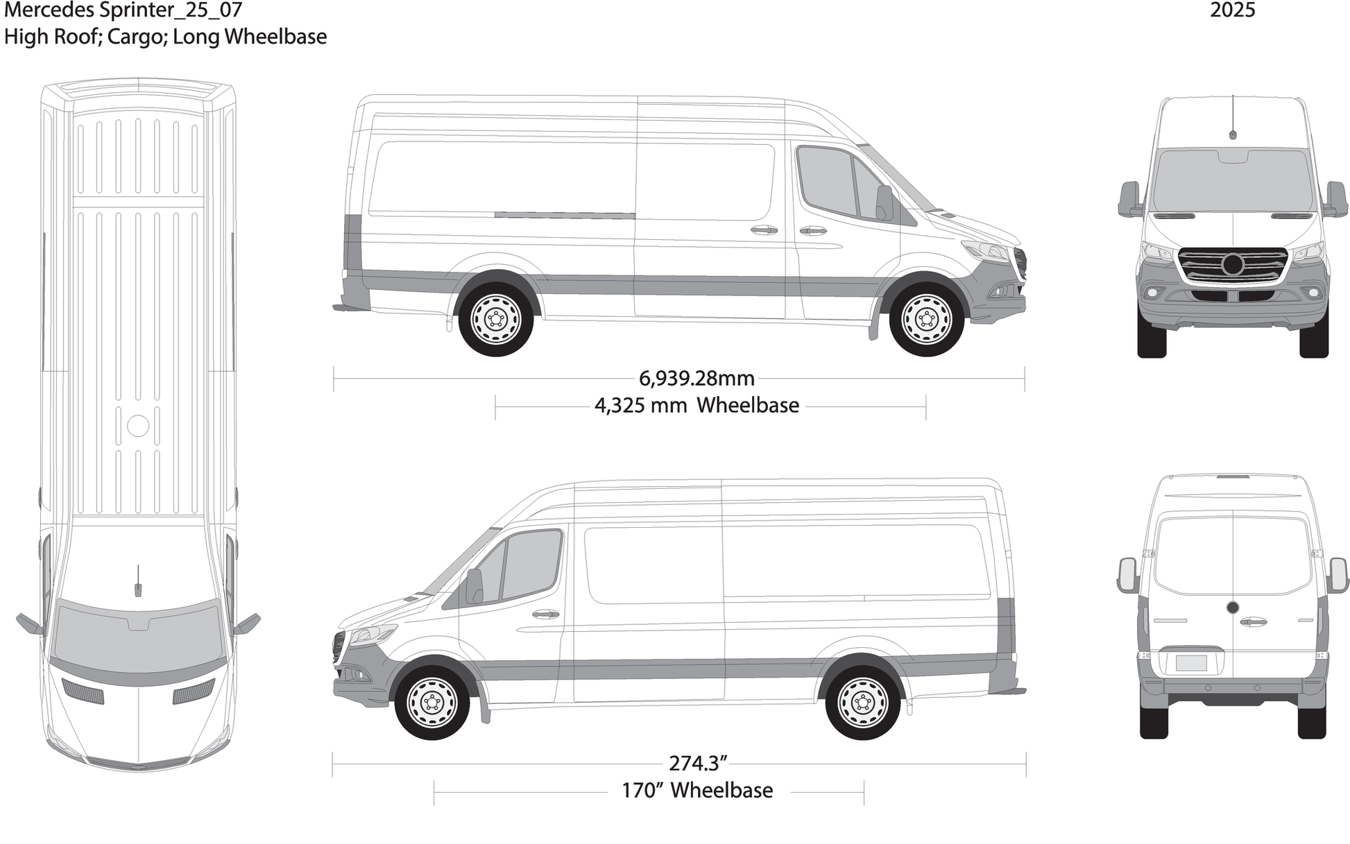 2025 Mercedes Sprinter V07 Vehicle Wrap Template