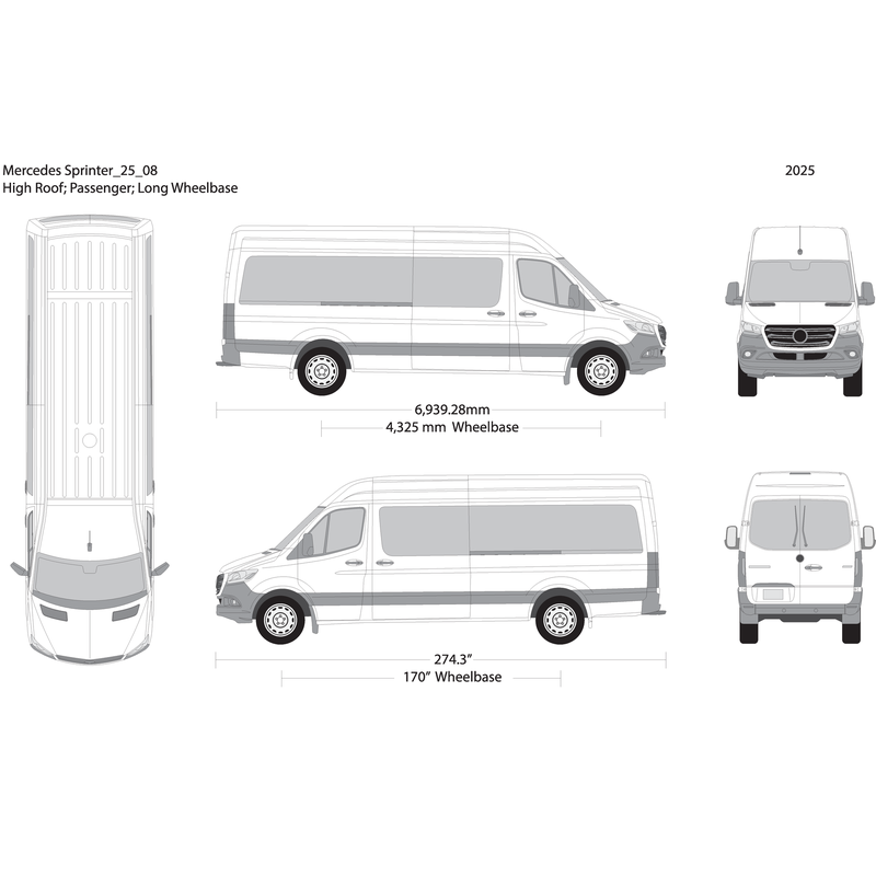 2025 Mercedes Sprinter V08 Vehicle Wrap Template