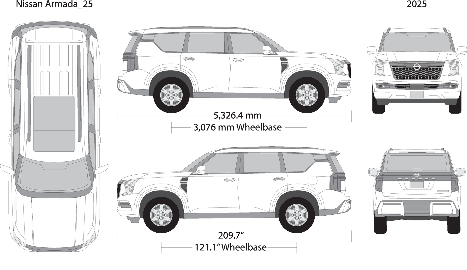 2025 Nissan Armada V25 Vehicle Wrap Template