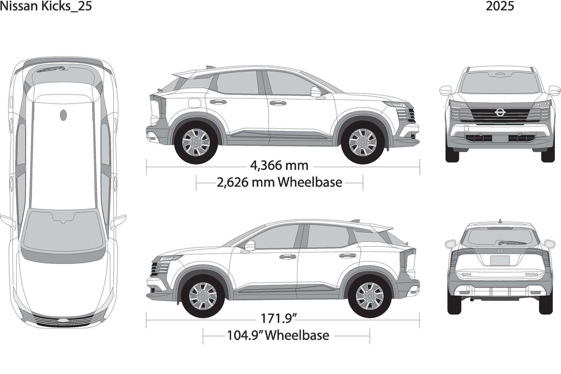 2025 Nissan Kicks V25 Vehicle Wrap Template