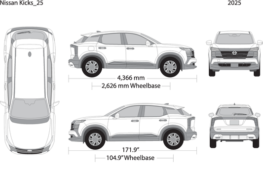 2025 Nissan Kicks V25 Vehicle Wrap Template