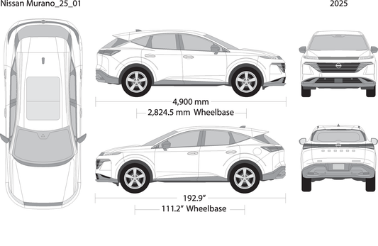 2025 Nissan Murano V01 Vehicle Wrap Template