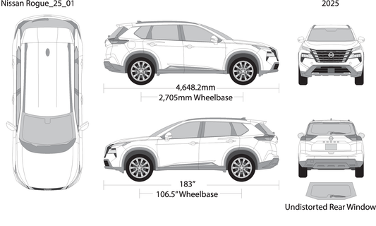 2025 Nissan Rogue V25 Vehicle Wrap Template