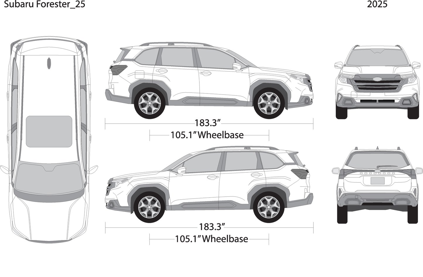 2025 Subaru Forester V25 Vehicle Wrap Template