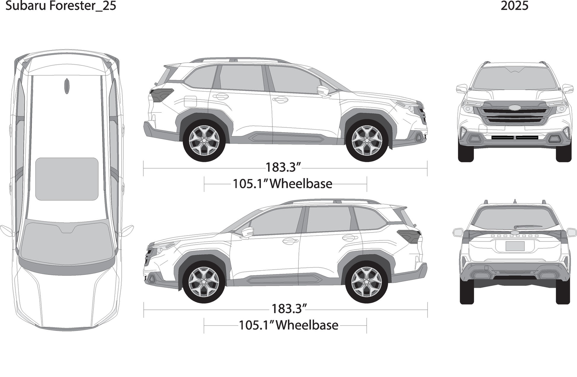2025 Subaru Forester V25 Vehicle Wrap Template