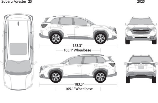 2025 Subaru Forester V25 Vehicle Wrap Template