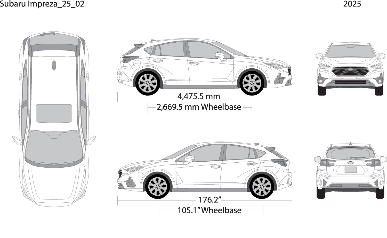 2025 Subaru Impreza V02 Vehicle Wrap Template