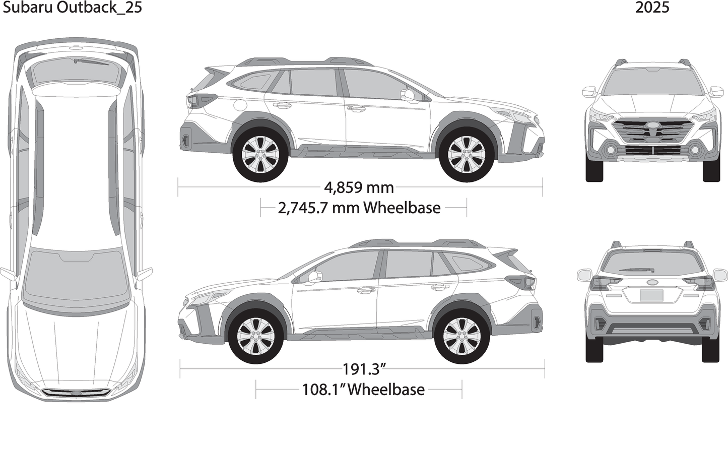 2025 Subaru Outback V25 Vehicle Wrap Template