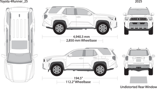 2025 Toyota 4 Runner V25 Vehicle Wrap Template