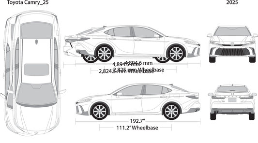 2025 Toyota Camry V25 Vehicle Wrap Template