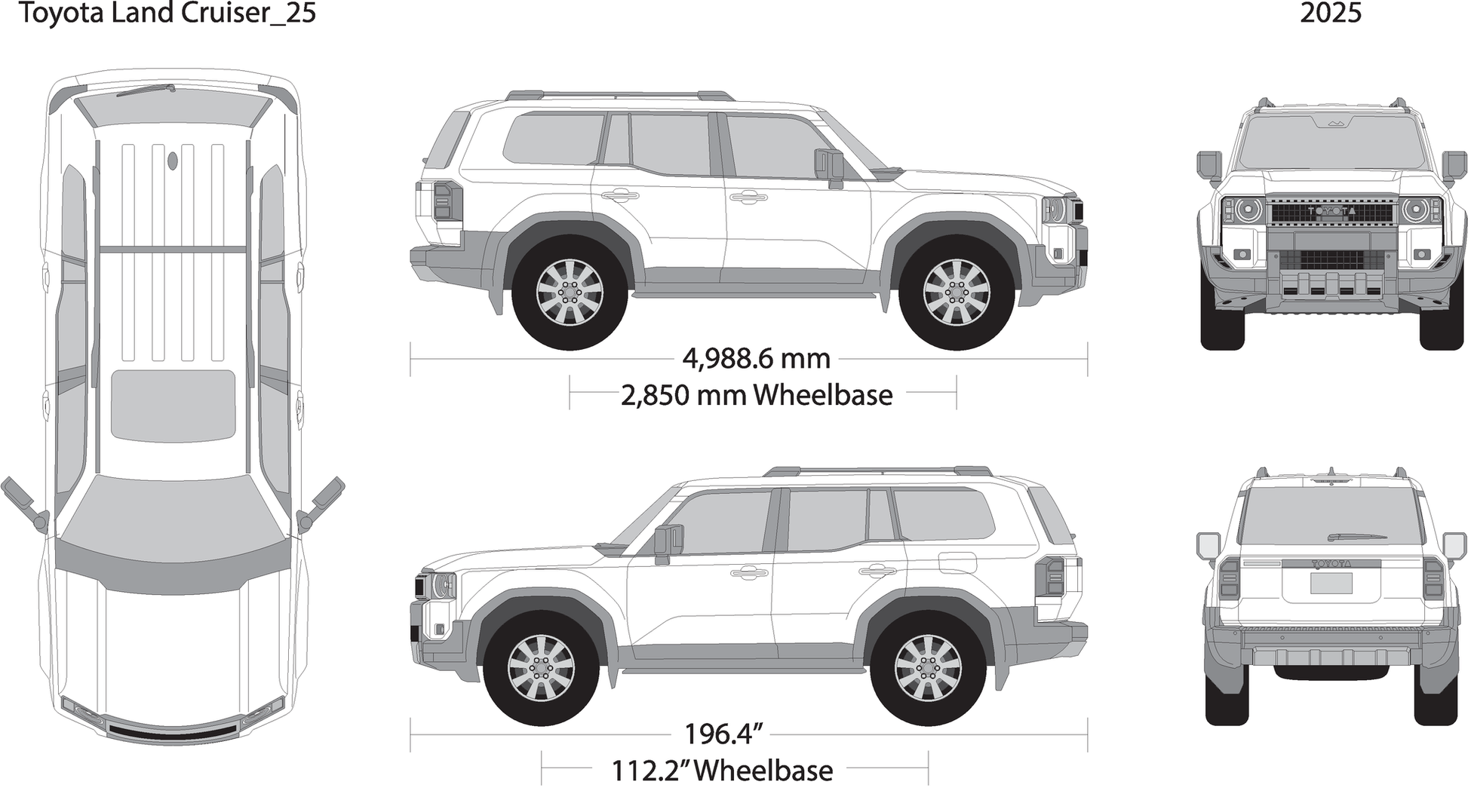 2025 Toyota Land Cruiser V25 Vehicle Wrap Template