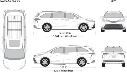 2025 Toyota Sienna V25 Vehicle Wrap Template