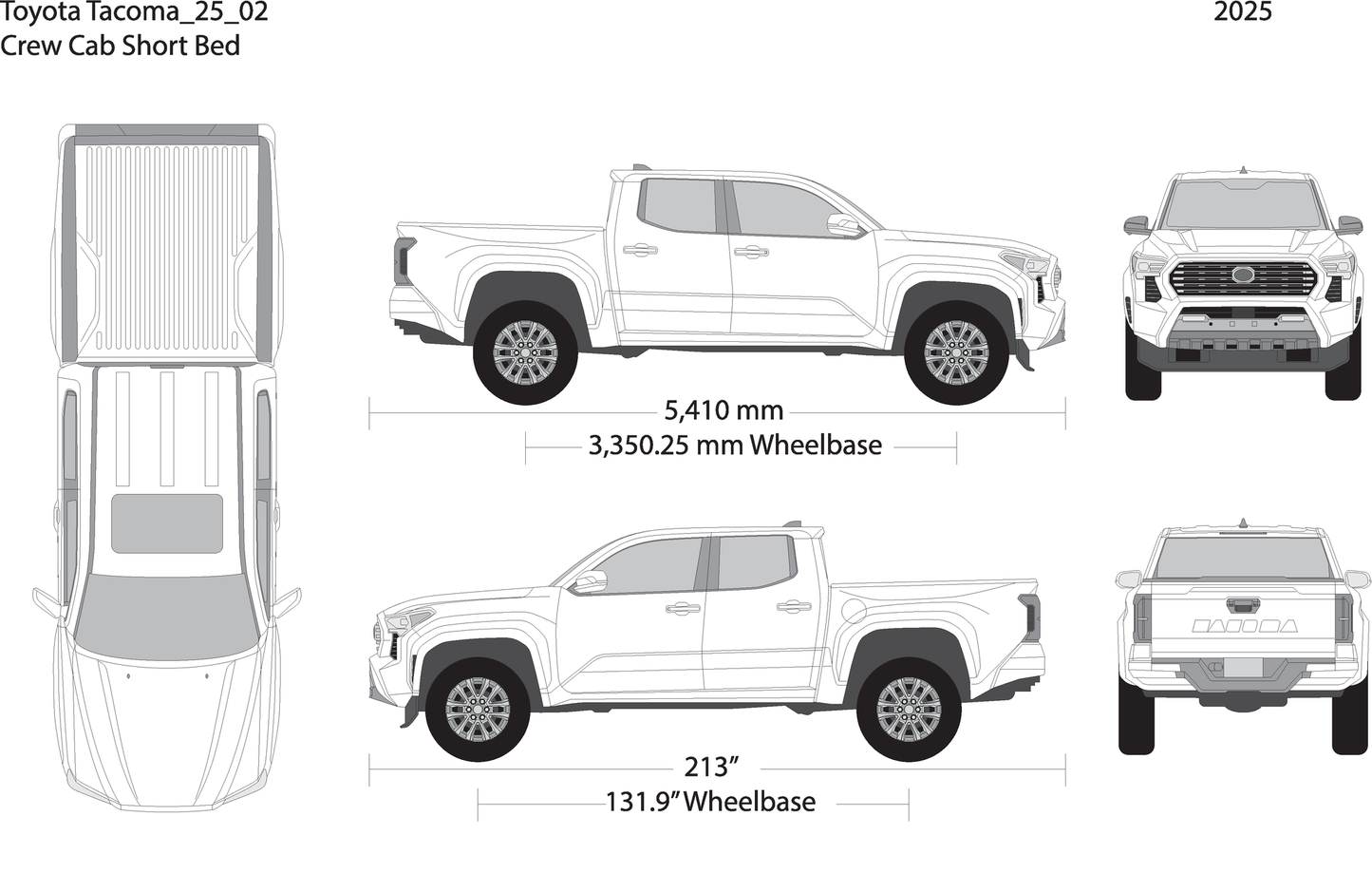 2025 Toyota Tacoma V02 Vehicle Wrap Template