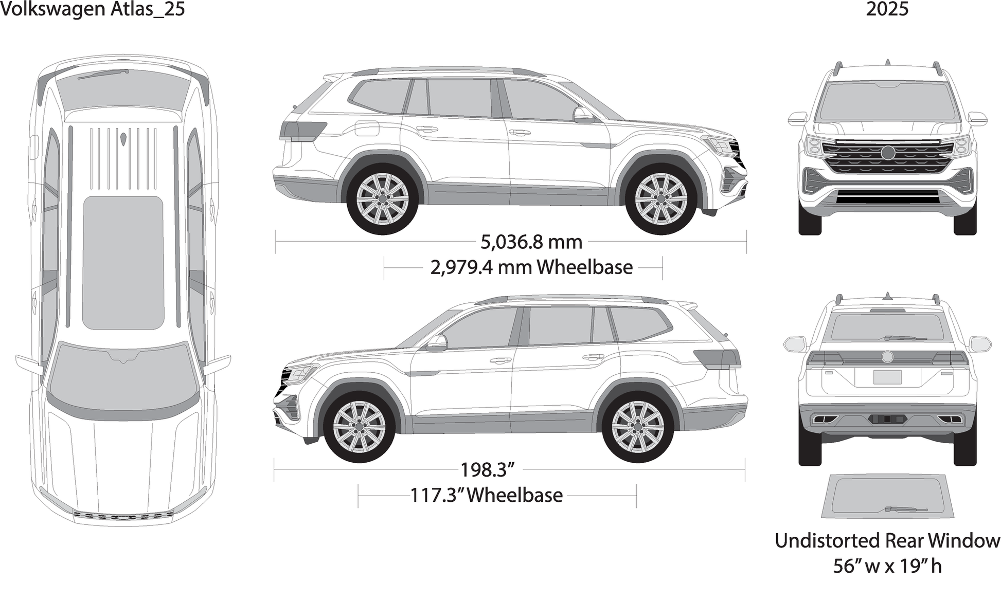 2025 Volkswagen Atlas V25 Vehicle Wrap Template