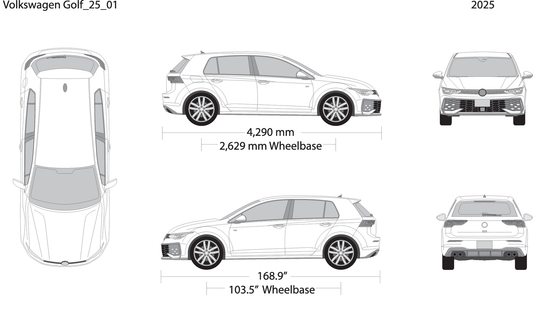 2025 Volkswagen Golf V01 Vehicle Wrap Template