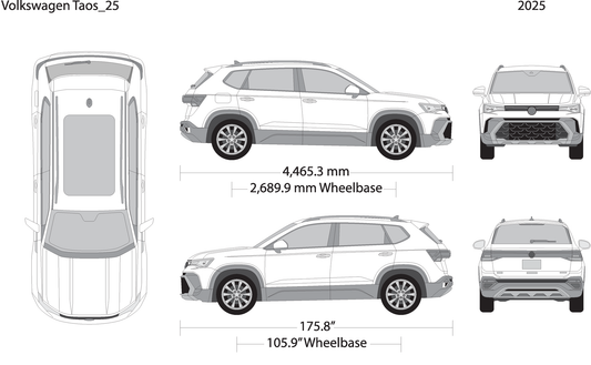 2025 Volkswagen Taos V25 Vehicle Wrap Template