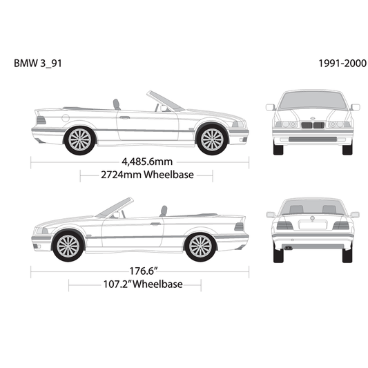 Bmw 3 1991 2000 V91 Vehicle Wrap Template