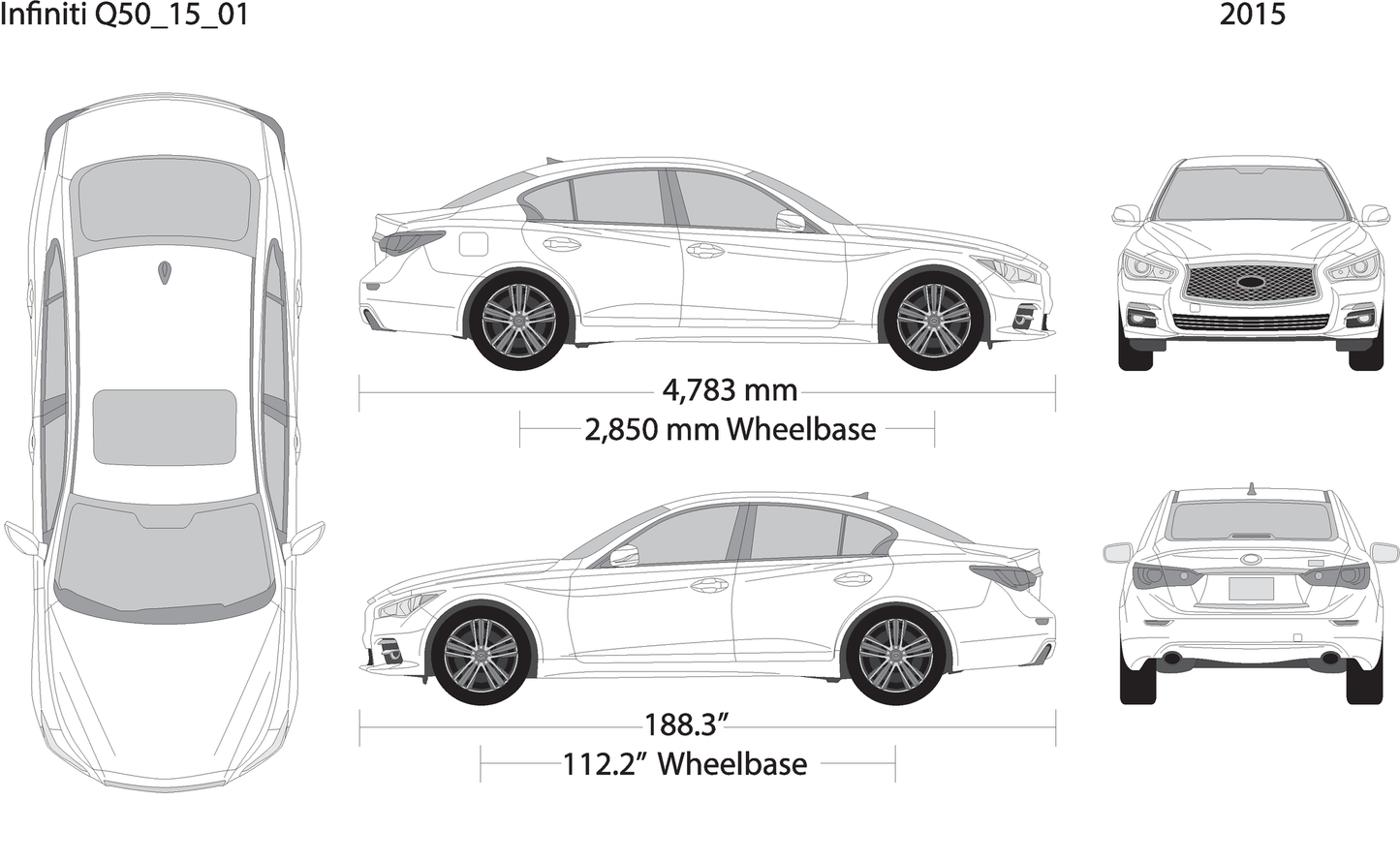 Infiniti Q50 V01 Vehicle Wrap Template