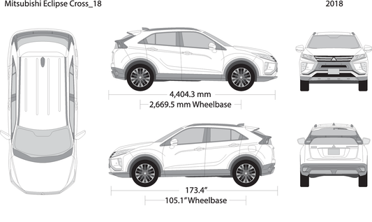 Mitsubishi Eclipse Cross V18 Vehicle Wrap Template