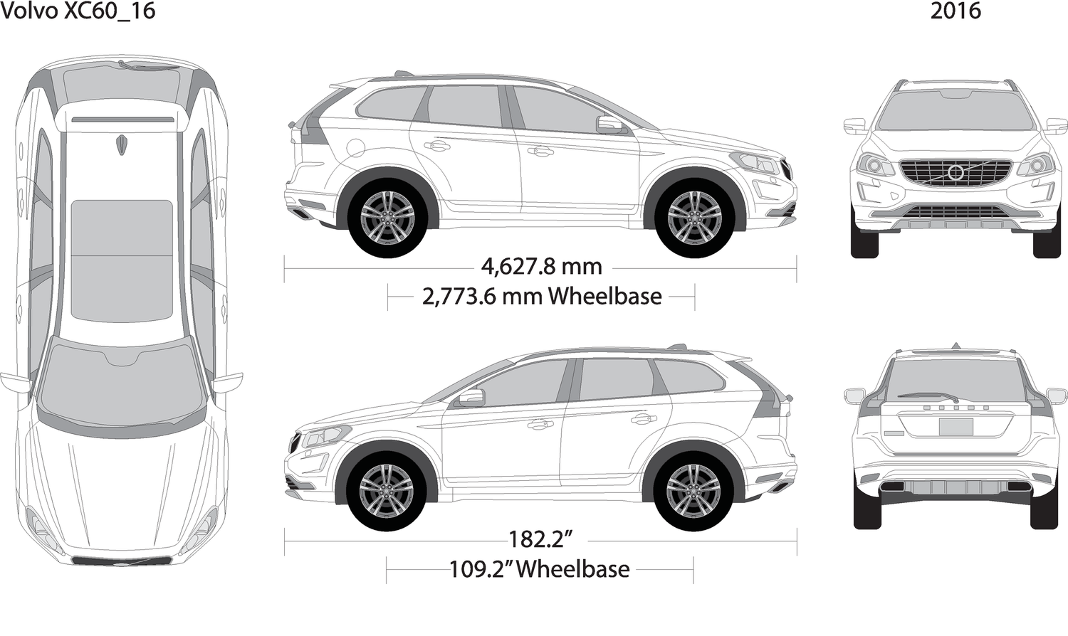 Volvo Xc60 V16 Vehicle Wrap Template